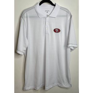 San Fransisco 49ers White Polo Antigua Mens XL T Shirt NFL Football